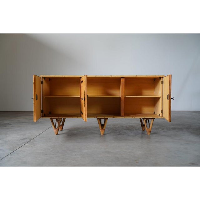 Bamboo Sideboard with Wrought Iron Details, France, 1950s For Sale - Image 5 of 11