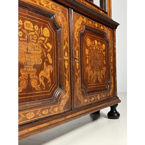 Wood Dutch Marquetry Cabinet, 1760s For Sale - Image 7 of 8