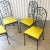 Black Vintage Arthur Umanoff Attributed Iron Chairs With Chartreuse Velvet Seats - Set of 4 For Sale - Image 8 of 13