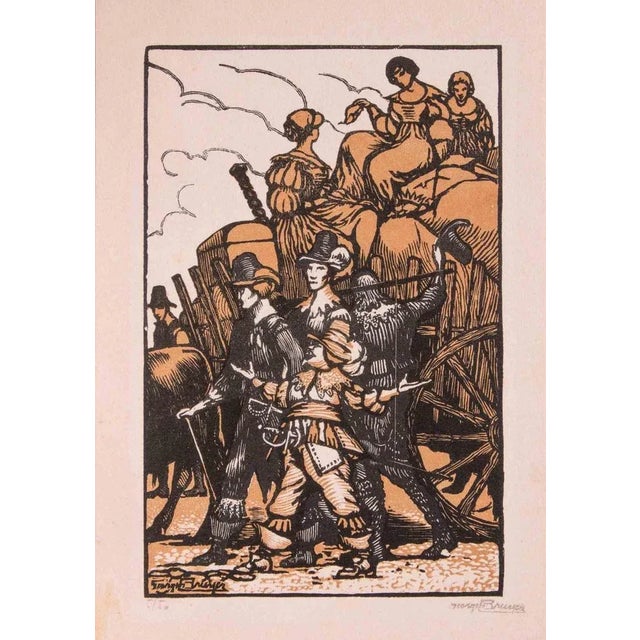 Georges Bruyer, The Migration, Original Woodcut Print, Early 20th-Century For Sale - Image 3 of 3