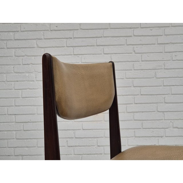 Mid-Century Modern Danish Dining Chairs in Teak & Leather, 1970s, Set of 5 For Sale - Image 3 of 18