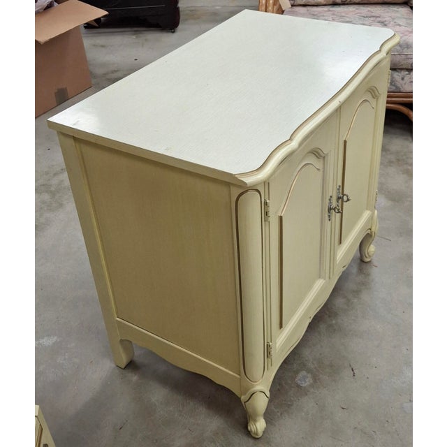 Mid 20th Century French Provincial Style Cream Painted & Partial Gilt Two-Part Bookcase For Sale In Washington DC - Image 6 of 18