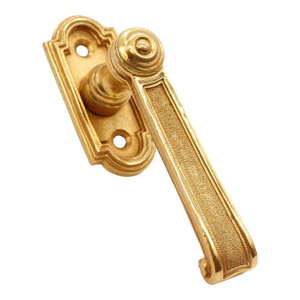 Mid 20th Century French Gold Plated Brass Dummy Lever Door Handle With Plate