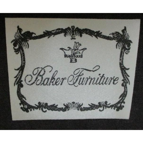 Brown 1980s Baker Furniture French Carved Leg Living Room Lounge Arm Club Chair For Sale - Image 8 of 12