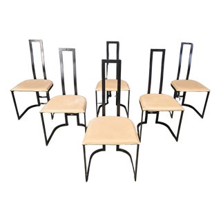 Postmodern Dining Chairs by Gastone Rinaldi for Thema, Italy, 1980s, Set of 6 For Sale