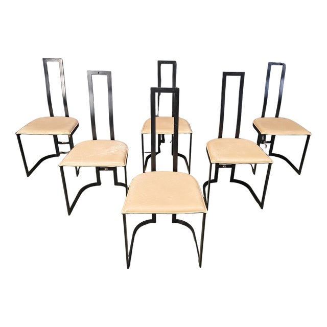 Postmodern Dining Chairs by Gastone Rinaldi for Thema, Italy, 1980s, Set of 6 For Sale