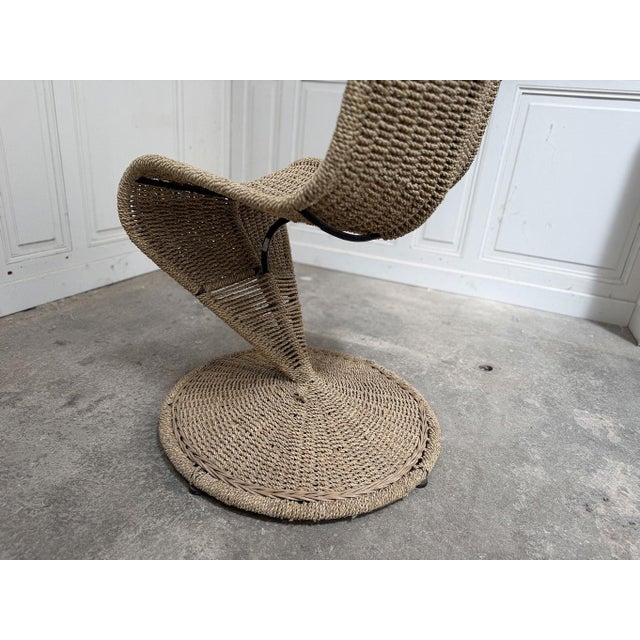 Wood Vintage Rattan Lounge Chair, 1980s For Sale - Image 7 of 8
