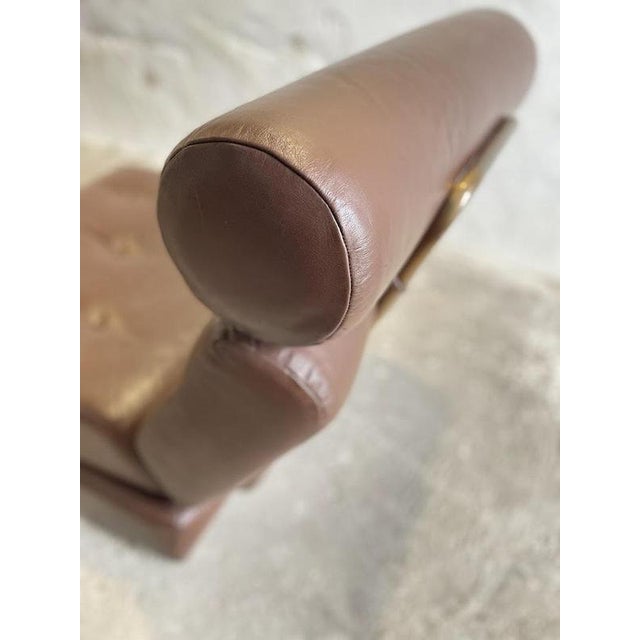 Vintage Yugoslav Convertible Leather Chair Bed, 1970s For Sale - Image 10 of 14