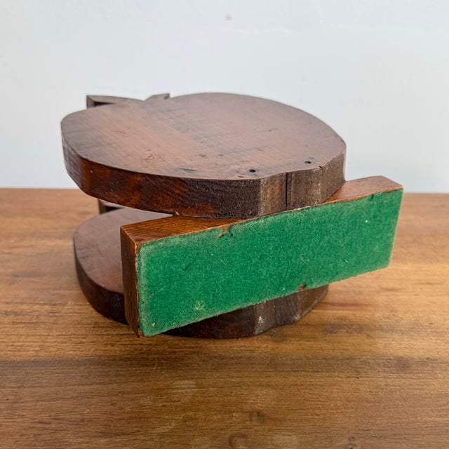 Midcentury Rustic Wooden Apple Napkin Holder For Sale - Image 6 of 7