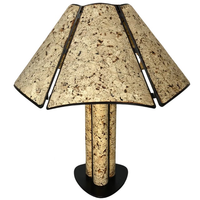 Black Large Cork and Black Metal Table Lamp in the Style of Ingo Maurer, Germany, 1970s For Sale - Image 8 of 9