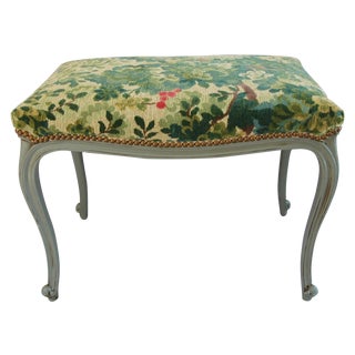 Vintage Italian Scalamandre Marly Fabric Bench For Sale