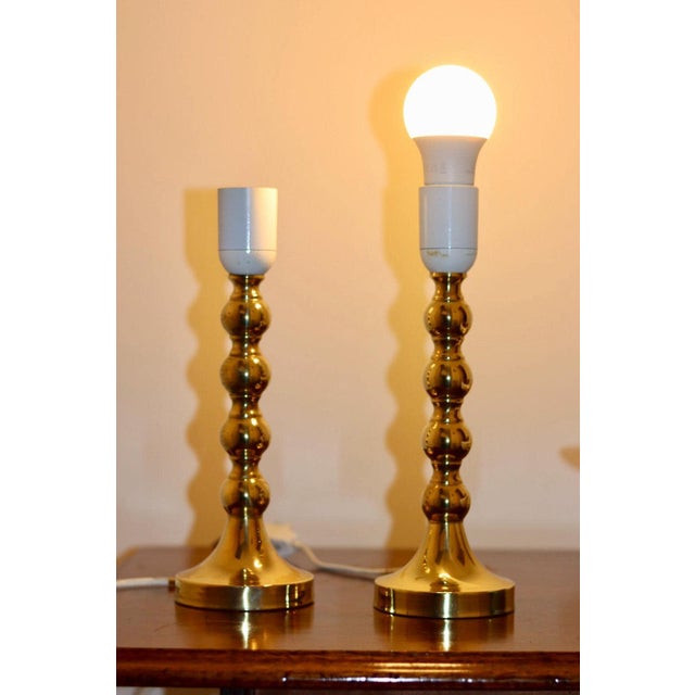 Mid-Century Swedish Brass Lamps, Set of 2 For Sale - Image 4 of 10