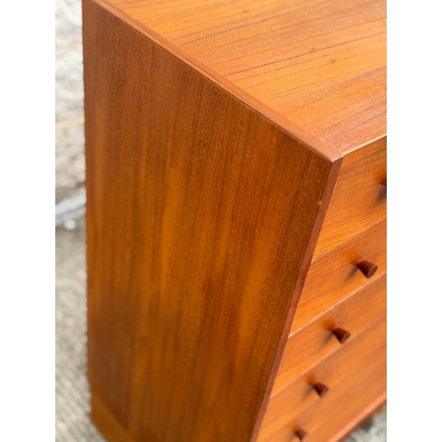 Brown 1960s Danish Modern Style Teak Five-Drawer Dresser For Sale - Image 8 of 12