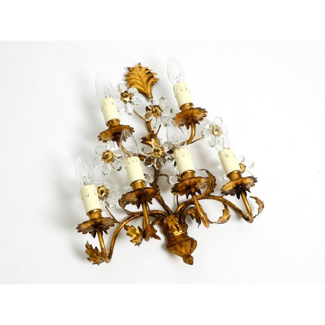 Beautiful large 1960's italian gold plated wall lamp with six sockets. manufacturer is banci firenze. Made in italy. very...