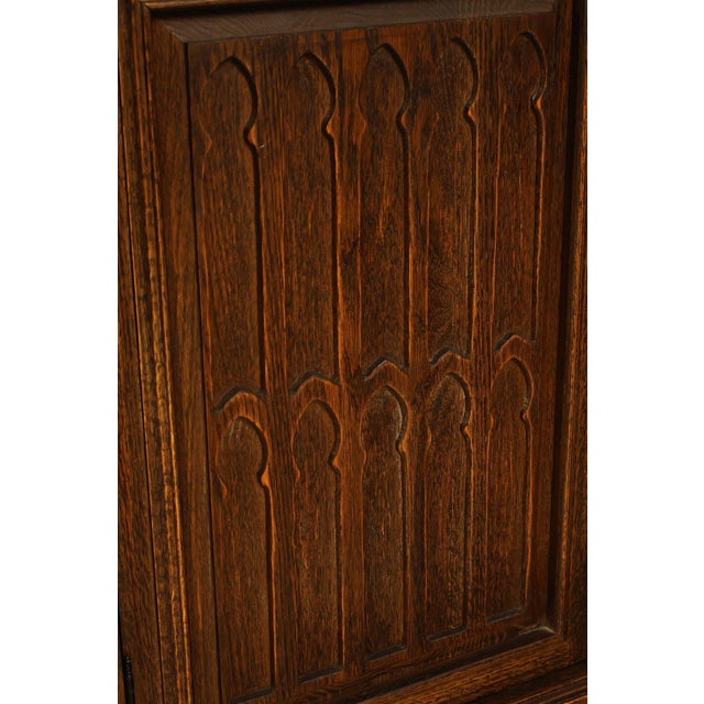 Jamestown Lounge Co. Gothic Revival Vintage Oak Drop-Leaf Server For Sale - Image 11 of 18