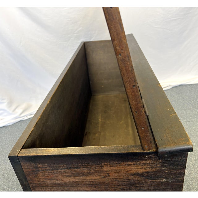 Early 20th Century Handmade Wood Blanket Chest With Hinged Lid For Sale In West Palm - Image 6 of 18