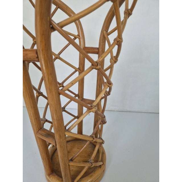 Boho Chic Mid-Century Bamboo and Wicker Umbrella Stand, 1960s For Sale - Image 3 of 6