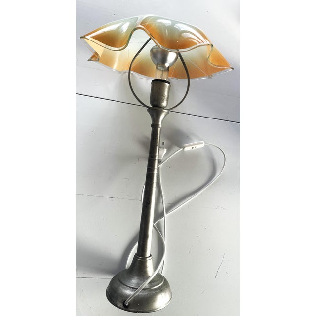 Vintage Space Age Amber Glass Table Lamp from Ikea, 1960s For Sale - Image 9 of 18