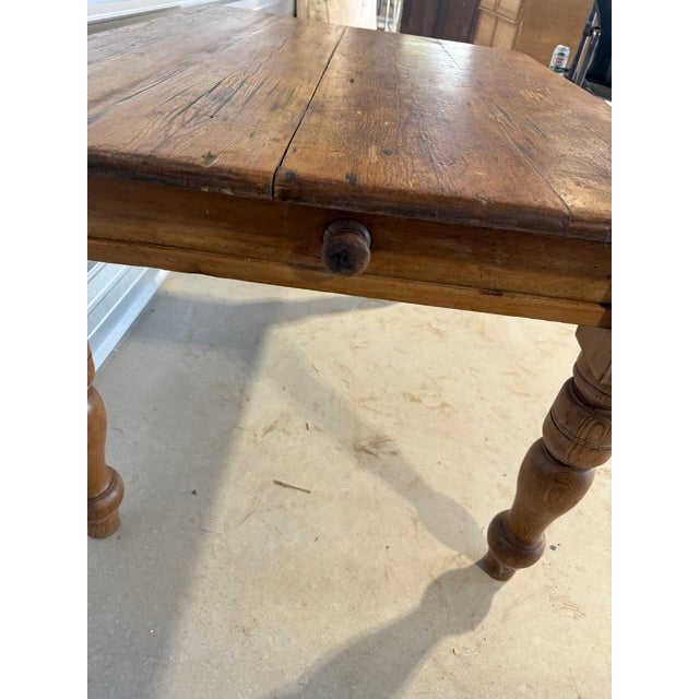 Antique Pine Table With One Drawer From England For Sale - Image 15 of 18