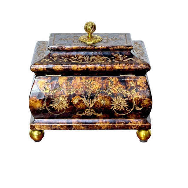 Chinoiserie Vintage Decorative Casket Box or Tea Caddy by Maitland-Smith For Sale - Image 3 of 10