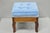 Blue Antique Victorian Walnut Cabriole Leg Blue Tufted Footstool Ottoman Stool For Sale - Image 8 of 15