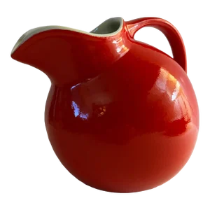 1950s Mid-Century Modern Bright Red Hall Pitcher