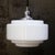 Mid-Century Modern Vintage Art Deco White Opaline Glass Pendant Lamps For Sale - Image 3 of 8
