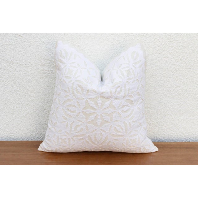Indian Sana Applique Pillow Cover For Sale - Image 3 of 7