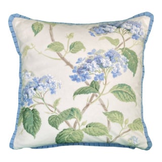 Colefax & Fowler Summerby Blue Chintz Square Designer Throw Pillow For Sale