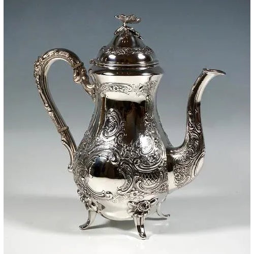 Art Nouveau Silver Coffee Pot with Rocaille Decoration, 1890s For Sale - Image 3 of 8