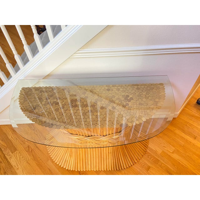 1970s Sheaf of Wheat Entry Table by McGuire, 1970s For Sale - Image 5 of 12