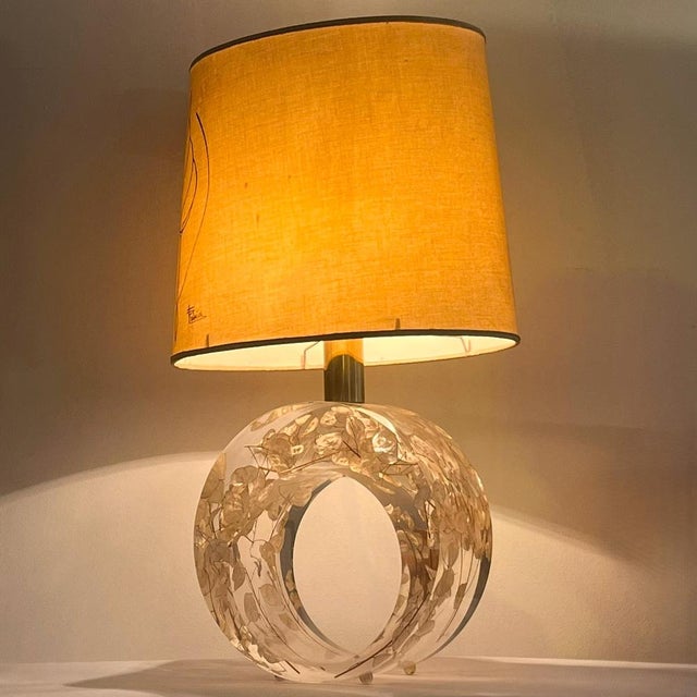1970s Sculptural Acrylic Glass Table Lamp, Italy, 1970s For Sale - Image 5 of 8