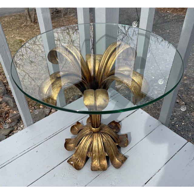 S. Salvadori Firenze Mid-Century Modern Gilt Regency Metal Italy Table Glass Top For Sale - Image 16 of 18