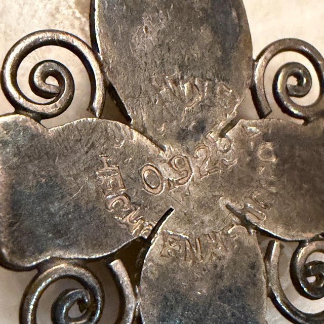Matilde Poulat Matl Mexican Silver and Turquoise Cross Pendant For Sale - Image 4 of 15