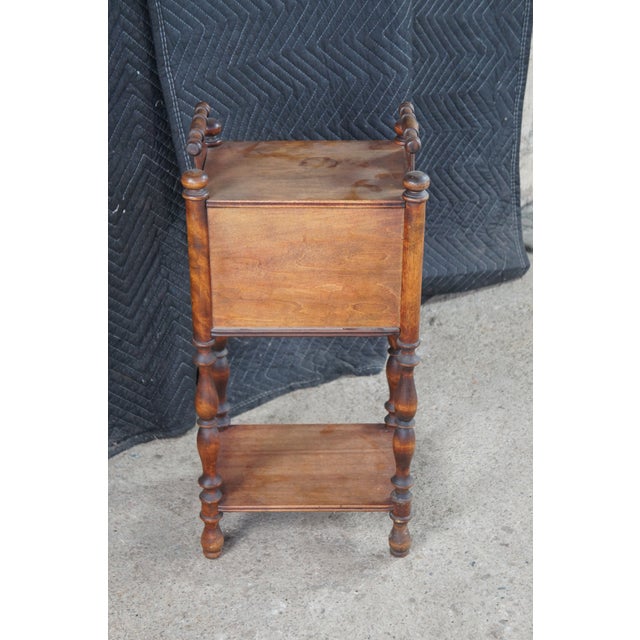 Antique Cushman Mahogany Humidor Tobacco Smoking Cabinet Table Stand 27" For Sale - Image 11 of 11