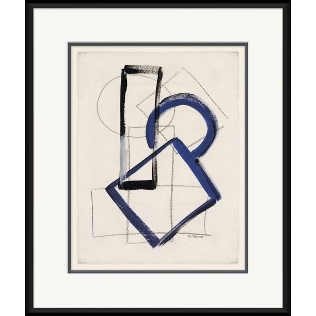 Abstract Abstract Shapes in Blue VIII Framed Art Print For Sale - Image 3 of 3