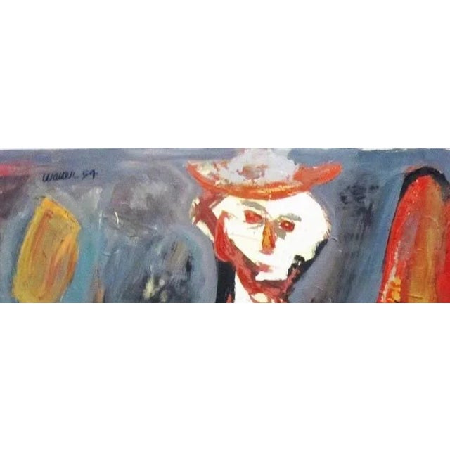 Modern 1950s Clay Walker, "Horse and Rider" Oil Painting on Masonite For Sale - Image 3 of 3