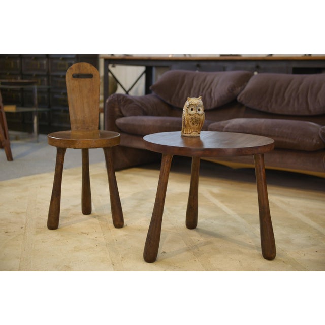 Wood Brutalist Children's Chairs and Table, 1960s, Set of 3 For Sale - Image 7 of 10