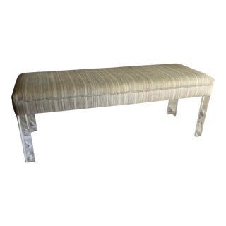 Vintage Modern Lucite Upholstered Bench For Sale