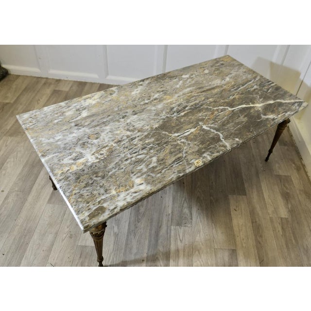 French Ormolu and Marble Coffee Table, 1930s For Sale - Image 3 of 11
