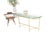 Italian Modern Solid Brass Base Demi Lune Shape Glass Top Console Sofa Table MINT! glass: 1/2in