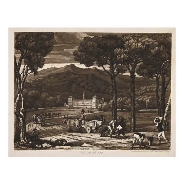 Thomas Lupton, View of Vallombrosa, Original Etching, 1833 For Sale