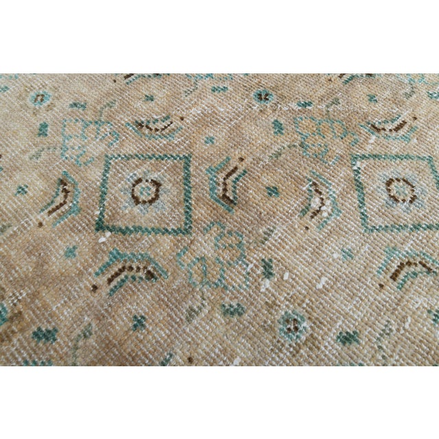 1970s Vintage Persian Handmade Wool Cotton Yellow Area Rug For Sale - Image 10 of 11
