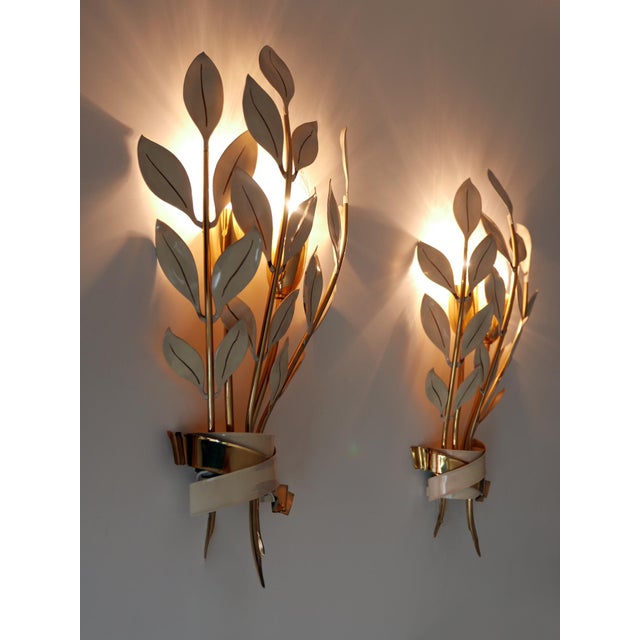 Laurel Bouquet Sconces by Vereinigte Werkstätten, Munich, 1950s, Set of 2 For Sale - Image 14 of 18