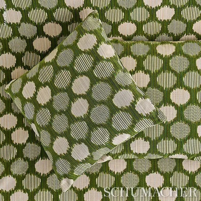 Contemporary Schumacher Cirque Velvet Fabric in Green For Sale - Image 3 of 3