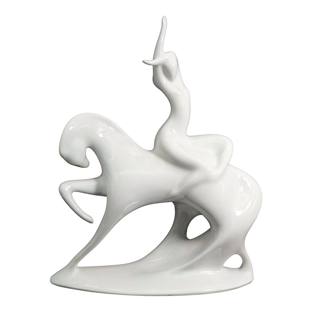 Royal Dux Lady Godiva Porcelain Sculpture by Jaroslav Ježek, 1958