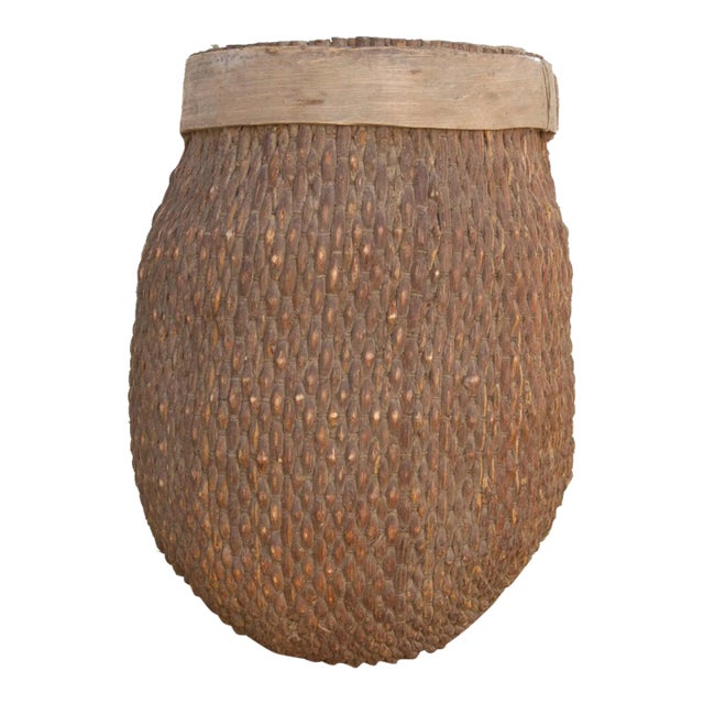 19th Century Asian Woven Basket For Sale