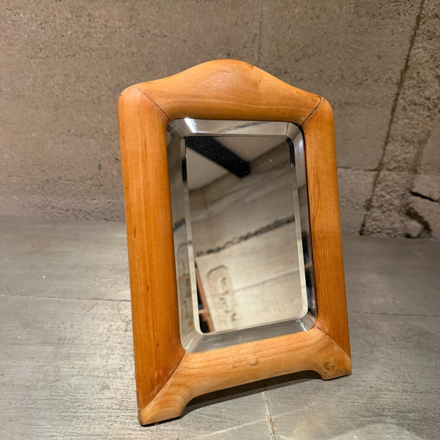 Mid-Century Modern Solid Blond Wood Tabletop Vanity Beveled Edges For Sale In San Diego - Image 6 of 17