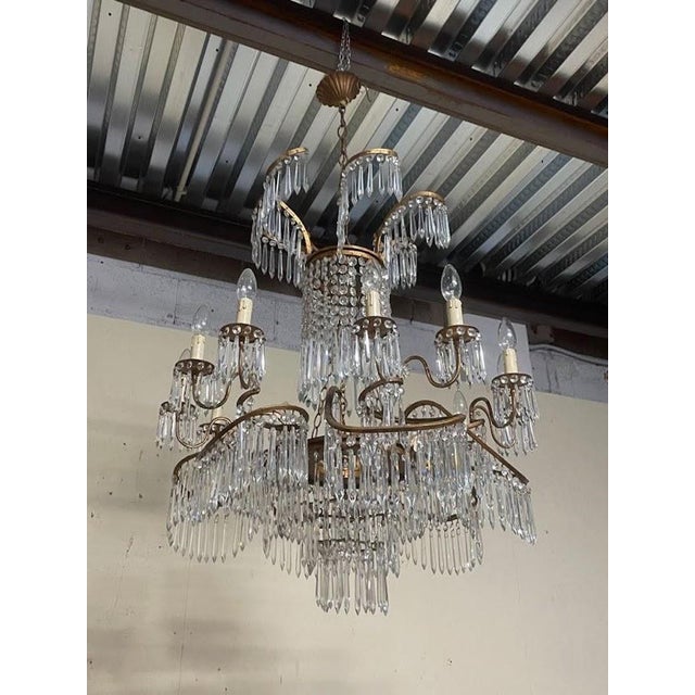 Neo-Classical Glass and Bronze Cascade Chandelier in the style of K.F. Schinkel, 1890s For Sale - Image 5 of 18