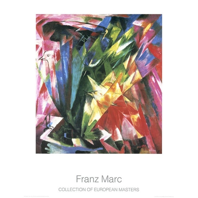 Birds by Franz Marc is a powerful Expressionist composition originally created in 1914, during the peak of the Der Blaue...